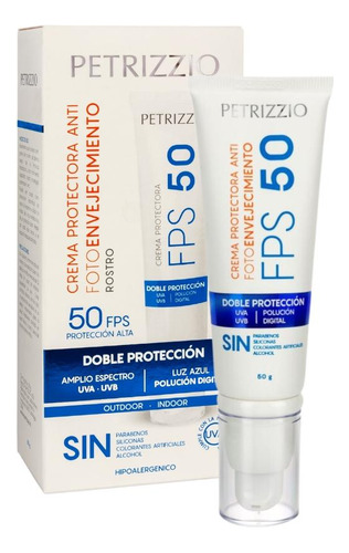 Crema Doble Protección Rostro Fps-50/luz Azul | Petrizzio