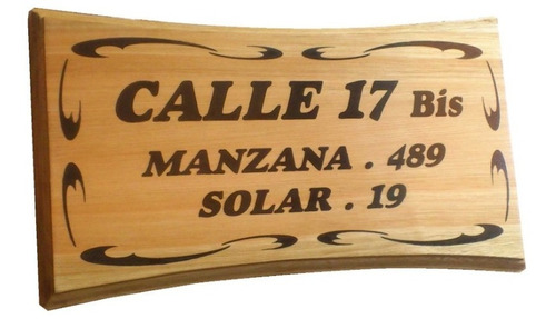 Numeros De Puerta  Madera Maciza ,para Intemperie 30x17 Cm