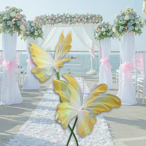 Decoración De Mariposas Artificiales, Decoración Amarillo