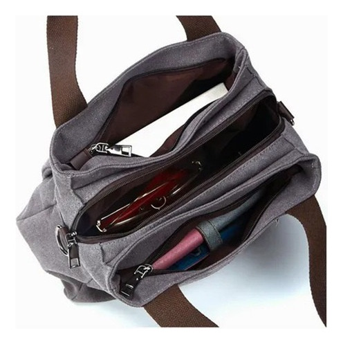 Bolso De Lona De Gran Capacidad For Mujer De Moda Urbana