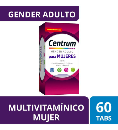 Suplemento Multivitamínico Centrum Mujer X60 Tabletas