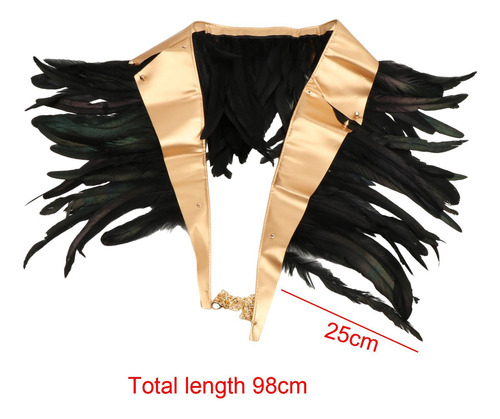 Mantón De Cosplay, Capa De Chal De Plumas Artificiales Oro