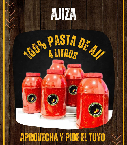 Pasta De Ají 100% En Presentación De 4 L - mL a $14