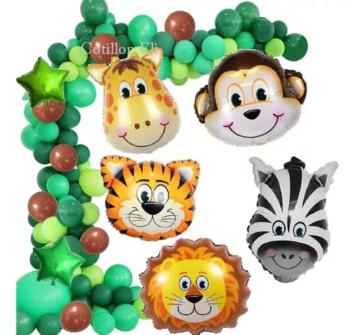 Set Globos Animales Animalitos Selva Safari Gigantes 80 Cm