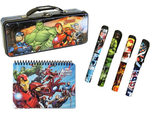 Juego De 4 Bolígrafos Y Cuaderno De Vengadores