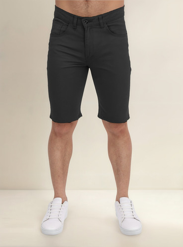 Bermuda De Gabardina Short Para Hombre Stretch Comodo Casual