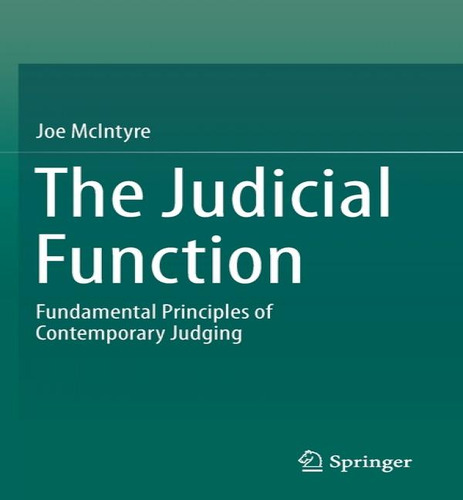 Libro The Judicial Function : Fundamental Principles Of C...