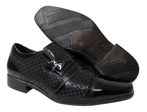 Sapato Social Masculino Pegada Couro Bico Quadrado 12184 Frete