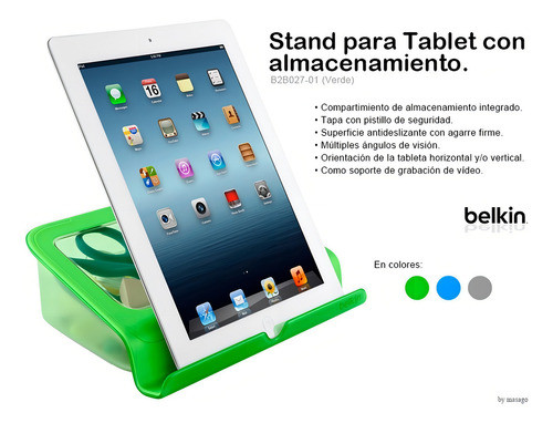 Remate Porta Tablet Con Almacenamiento Azul Belkin B2b027-02