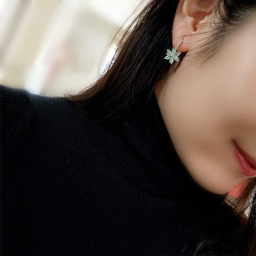 1 Par Aretes De Orquídea Con Circonita Cúbica Para Mujer