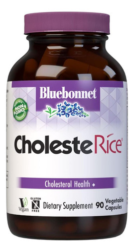Cápsulas Vegetais Bluebonnet Nutrition Cholesterice, Arroz C