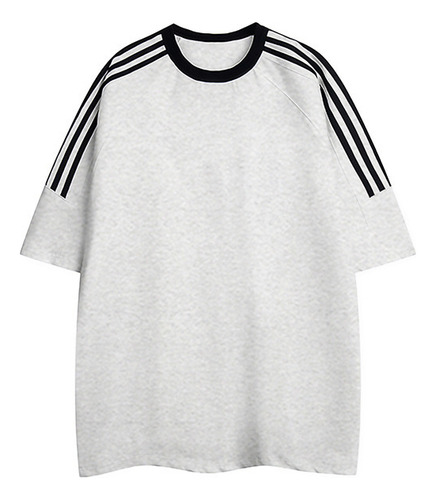 Camiseta Casual Retro De Algodón Con Tres Barras, Unisex, Pa
