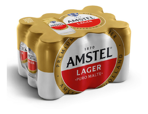 Pack Cerveja Puro Malte Lata 473ml Com 12 Unidades Amstel