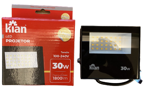 Kit Com 15x Refletores Kian 30w 3000k Luz Branco Quente
