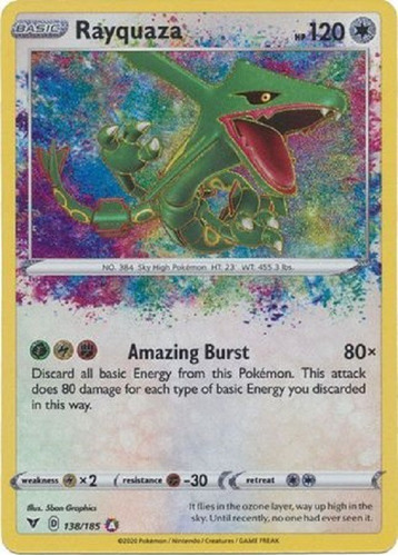 Rayquaza 138/185 Amazing Raro Pokemon Tcg