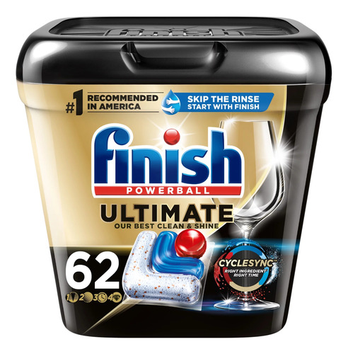 Finish Ultimate 62 Pastillas Lavavajillas Detergente