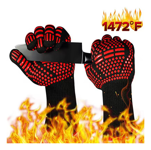 Guantes Premium Anti Corte Alta Temperatura 800° Grados Negro