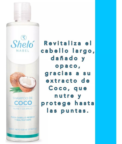 Shampoo, De Coco + Acondicionador De Coco, Shelo Nabel...