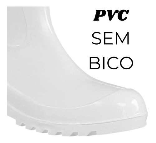 Bota Pvc Branca Cano Longo Galocha Impermeável Limpeza