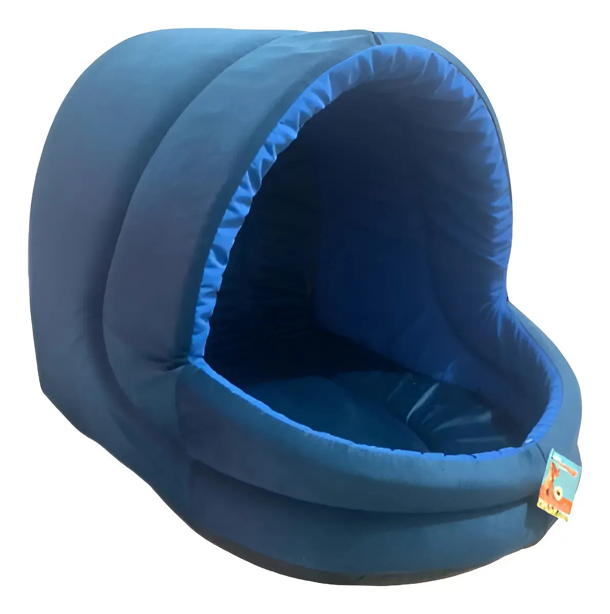 Caminha Pet Cama Iglu Toca Cachorro Gato Lavável Suede P Cor Azul