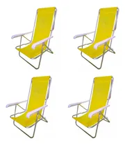 Comprar Combo Pack 4 Reposeras 3015 Solcito Plegables Playa Alum Pº