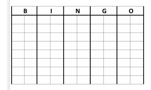 Tabela Para Marcar Números Do Bingo No Telão