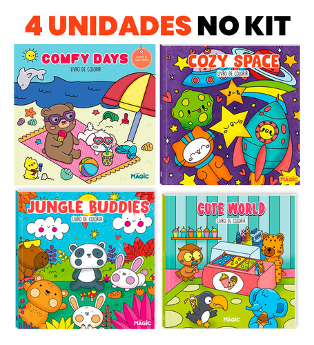 Kit 4 Livros De Colorir Cozy Comfy | Tik Tok