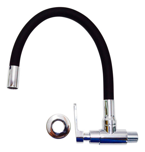 Llave Cocina Mesa Italian Pico Flexible 5028-919g502 Negro