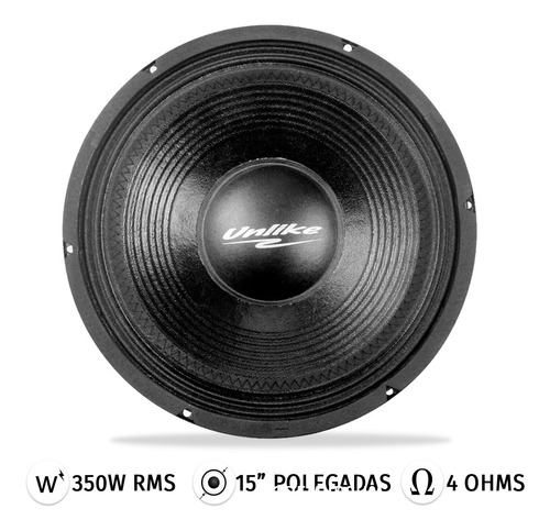 Alto Falante Woofer 15 Pol 350 Rms 4 Ohms Cone Seco Unlike