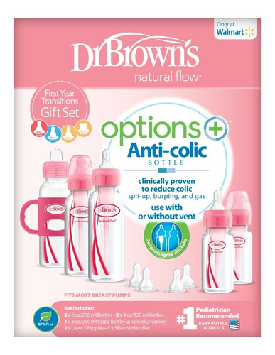 Biberones Dr Brown's Options Recién Nacido Primer Año Rosa First Year