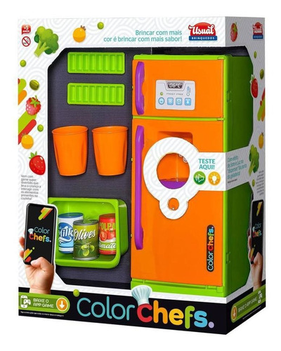 Kit Geladeira Color Chefs Com Som Luz E App