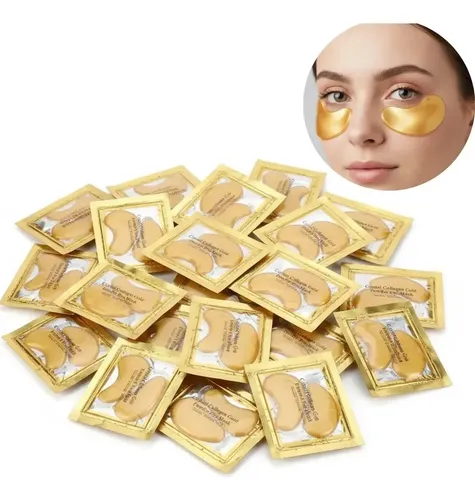 Kit 10 Máscara Ouro Colágeno Hidratante Olheiras Linhas Fina