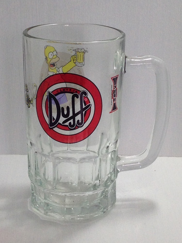Caneca Chopp Cerveja 500ml Vidro Duff Homer Simpsons