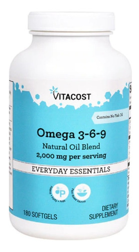 Omega 3 - 6 - 9 Ácidos Grasos 2000 Mg 180 Cápsulas Blandas