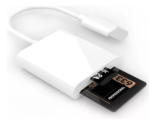 Adaptador Lightning Leitor Cartão Sd Tf Para iPhone E iPad