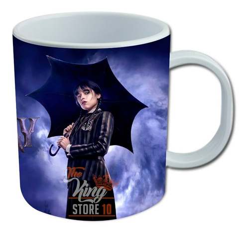 Taza, Tazon Mug, Wednesday, Merlina, Los Locos Addams, 330cc