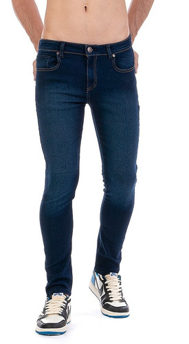 Imagen 1 de 9 de Jeans Pantalón De Mezclilla Caballero Skinny Stone Oscuro