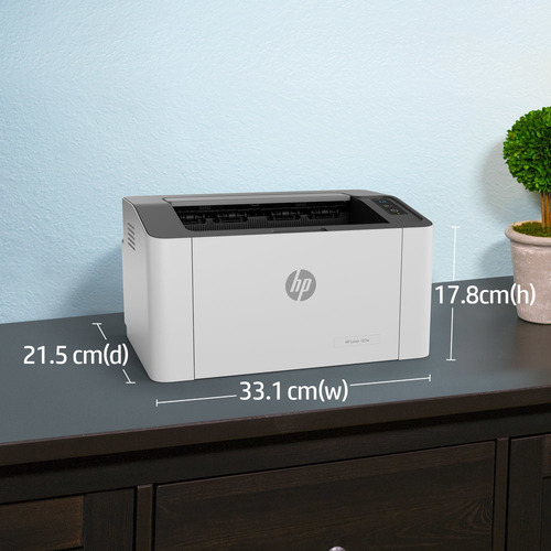 Imagen 6 de 7 de Impresora simple función HP Laser 107w con wifi gris y negra 220V - 240V 4ZB78A