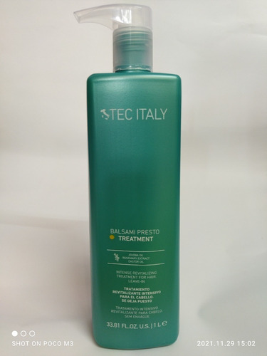 Tratamiento Balsami Presto 1 Litro Tec Italy Color de cabello Fragancia del tratamiento