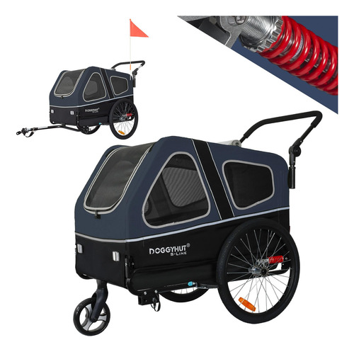 Trailer Transportador De Mascotas Large Hasta 45kg Blue