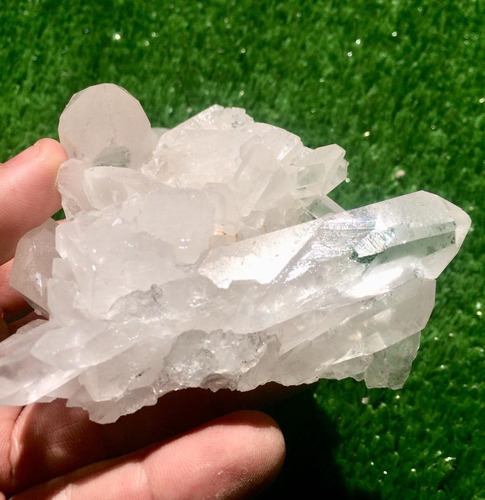 Drusa De Cristal Branco Transparente C/ Pontas Brutas