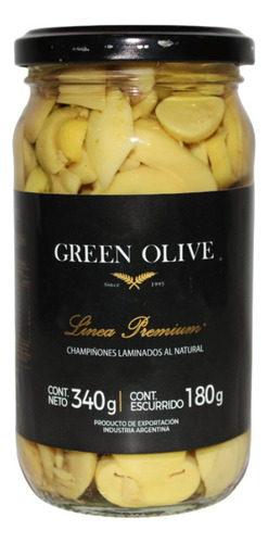 Champiñones En Rodajas Al Natural Green Olive X 180g