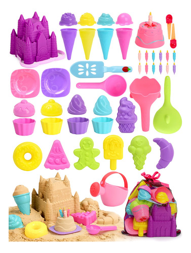 Kit De Juguetes Para La Playa De Color Morado Para Niña 44p