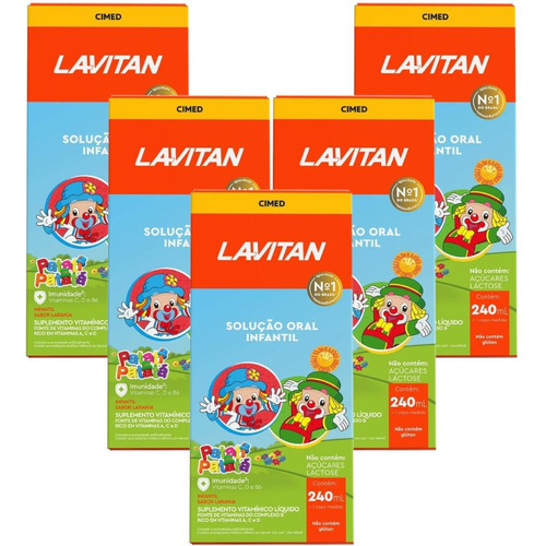 Kit Lavitan Kids Patati Patatá Laranja Com 5un De 240ml Cada