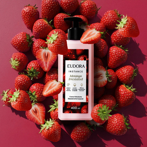 Creme Hidratante Corporal Instance Morango IrresistĂvel