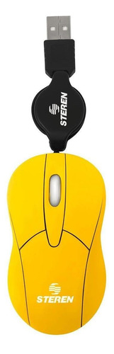 Mouse Usb Con Cable Retráctil Color Amarillo | Com-5253am Color Amarillo