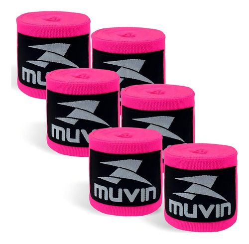 Kit de vendajes elásticos Muvin de 3 m, 3 pares, color rosa