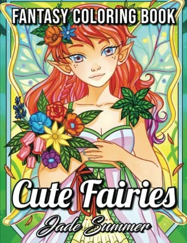 Book : Cute Fairies An Adult Coloring Book With Adorable _h