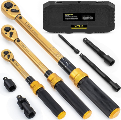 Kit De Llaves Dinamométricas Torquímetro 1/2'' 3/8'' 1/4