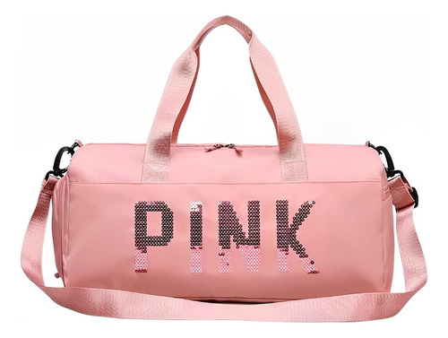 Mala Pink Academia Bolsa Feminina Fitness Transversal Casual Cor Rosa